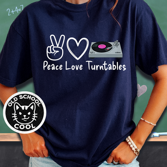 Peace Love Turntables Retro Tee