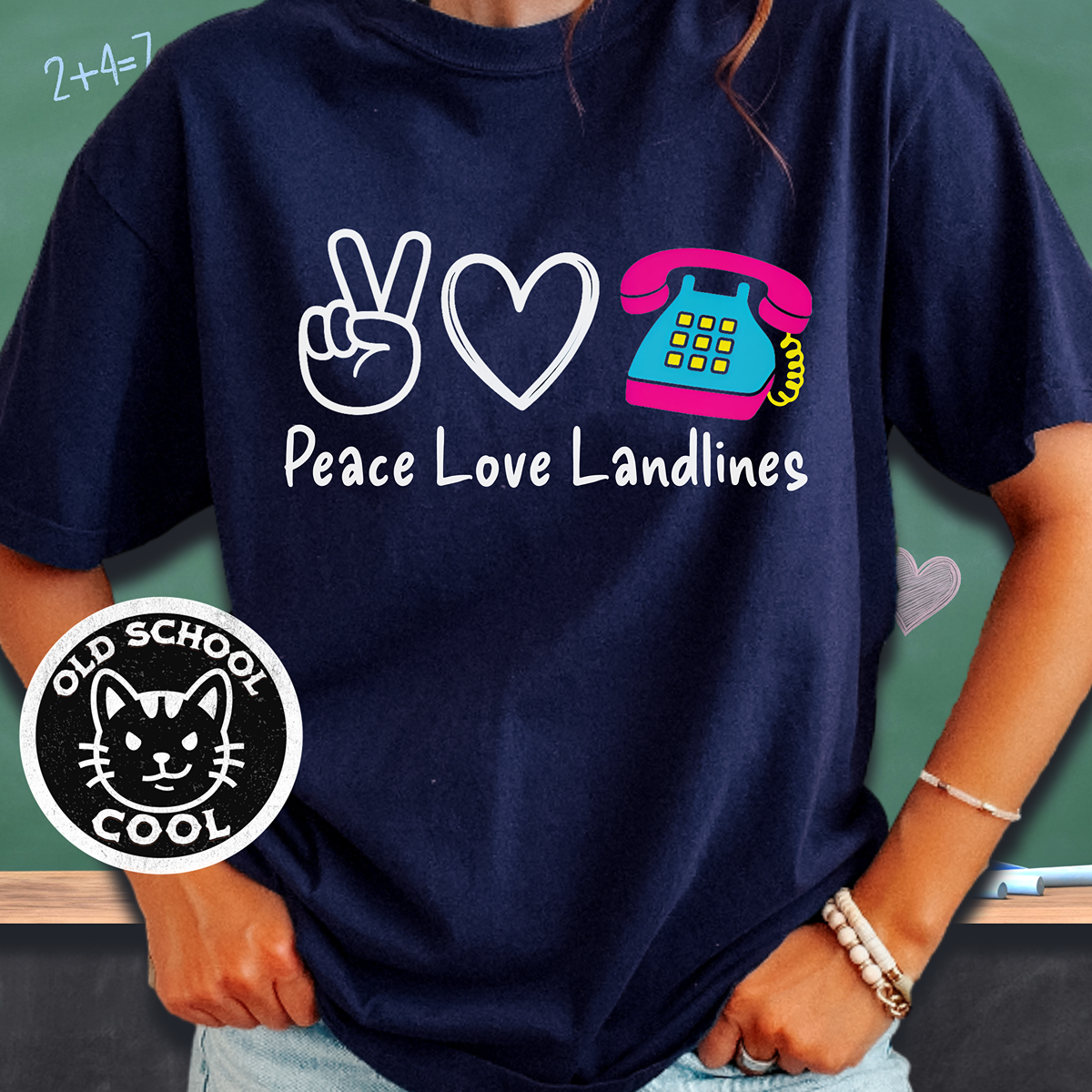 Peace Love Landlines Retro Tee
