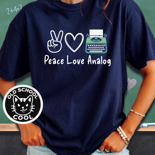 Peace Love Analog Typewriter Retro T-Shirt