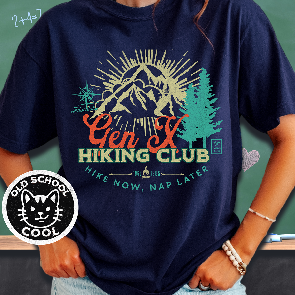 Gen X Hiking Club Retro Mountain Tee