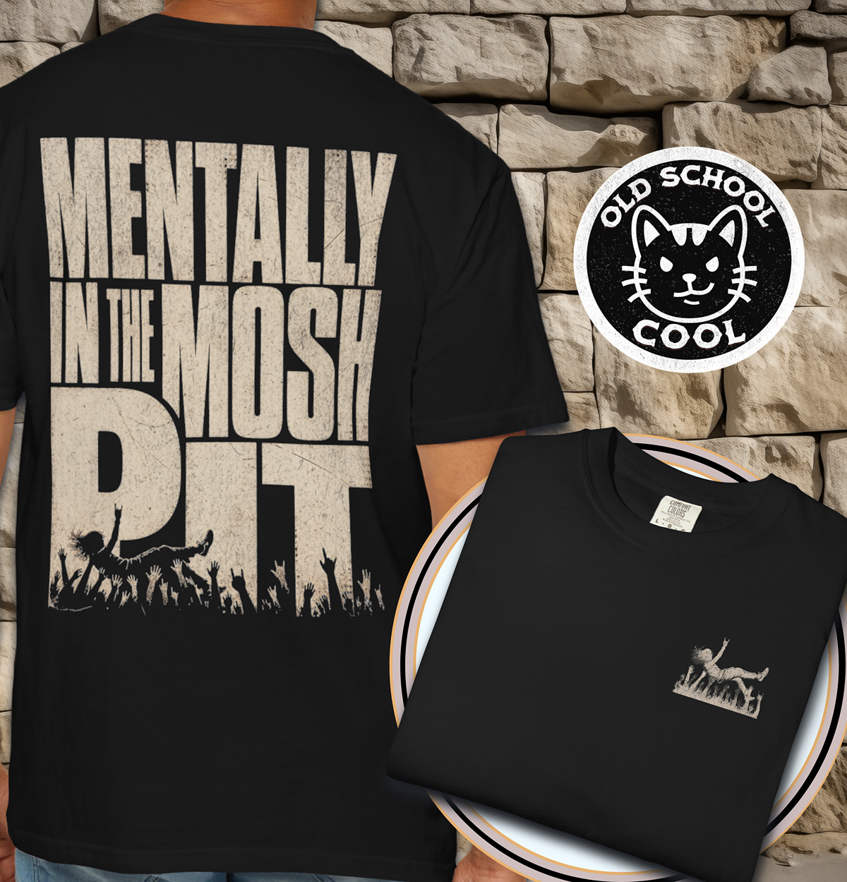 Mental Mosh Pit Tee - Back + Pocket-style Design