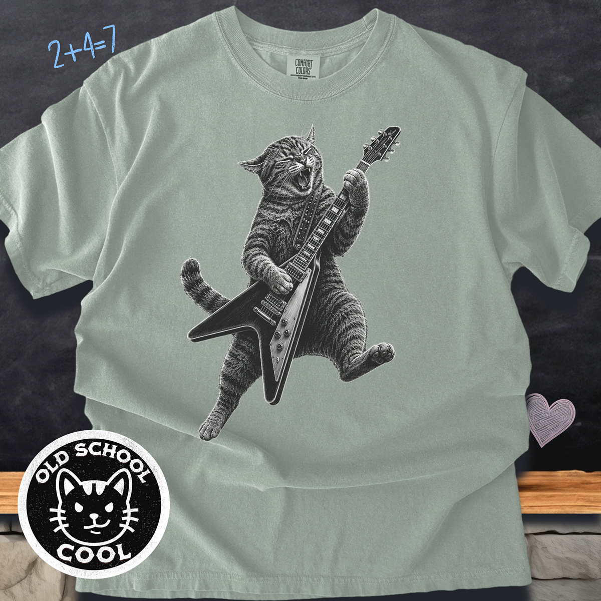 Rock Cat Guitar Player Tee