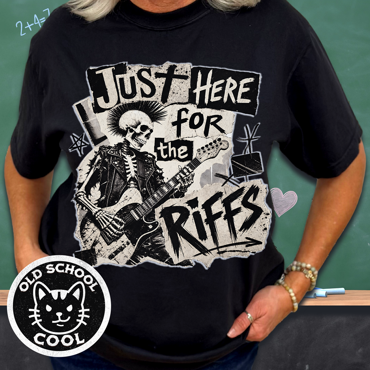 Just Riffs Skeleton Tee - Front Graphic