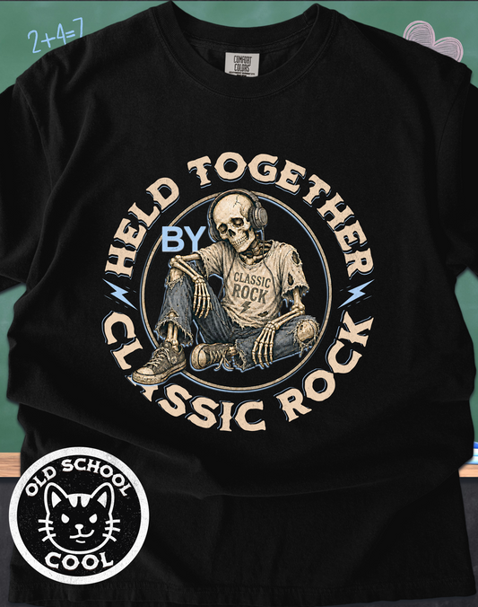 Held Together by Classic Rock Tee - Front Design