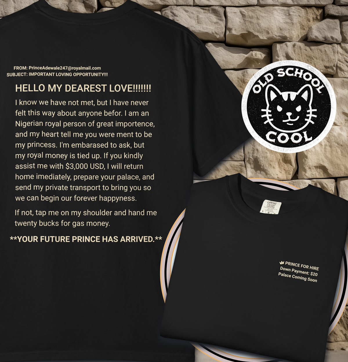 Future Prince Tee - Back + Pocket-style Design