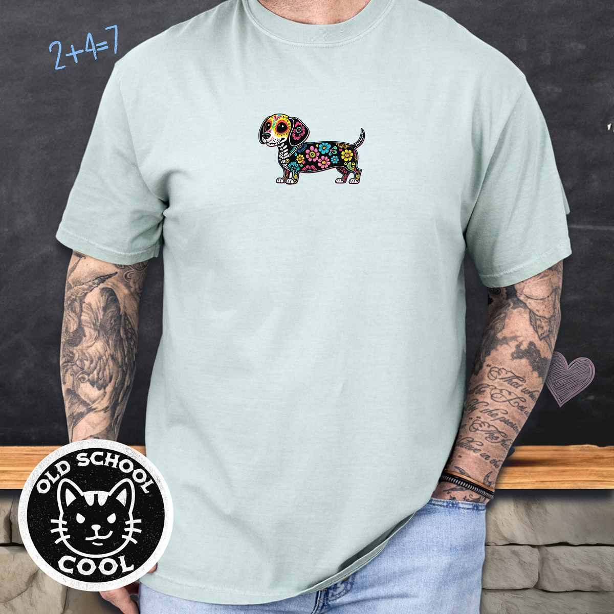Sugar Skull Dachshund Dog T-Shirt