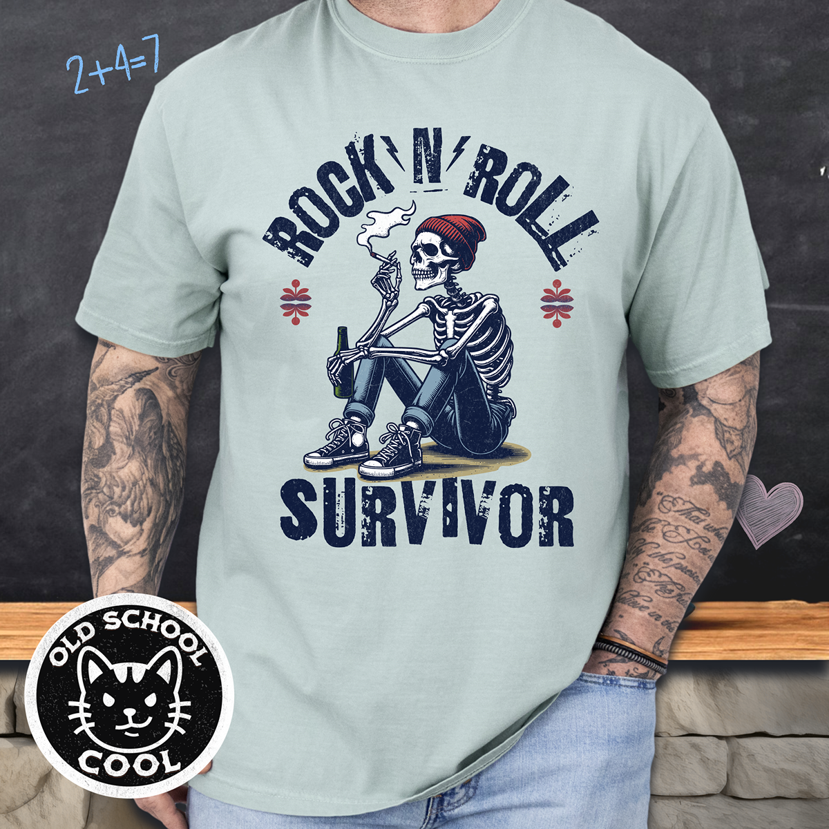 Rock-N-Roll Survivor Skeleton Tee