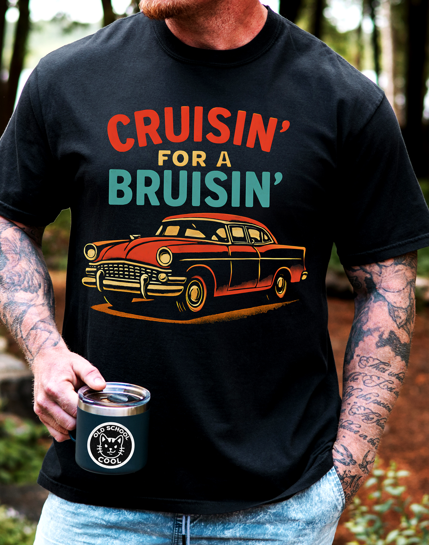 Vintage Cruisin' for a Bruisin" Classic Car Tee
