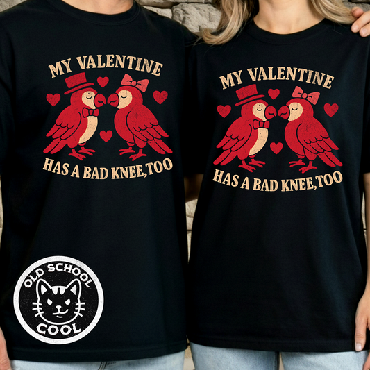 Bad Knee Lovebirds Valentine T-shirt