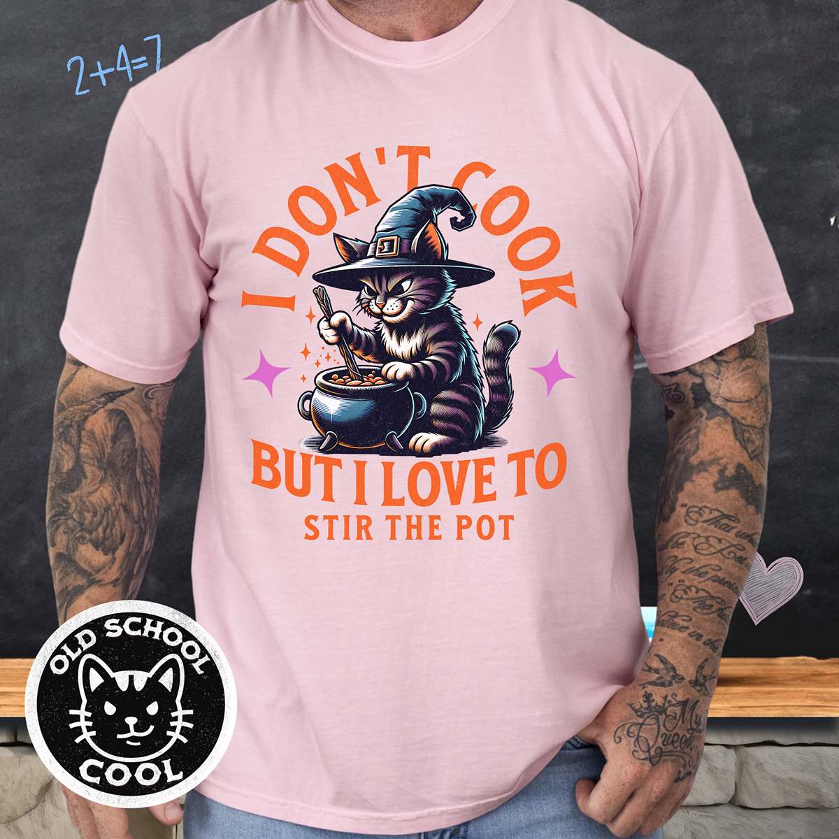 Stir the Pot Cat & Cauldron Tee - Halloween Shirt