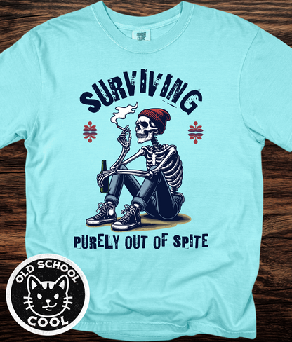 Surviving Purely Out of Spite Skeleton Tee