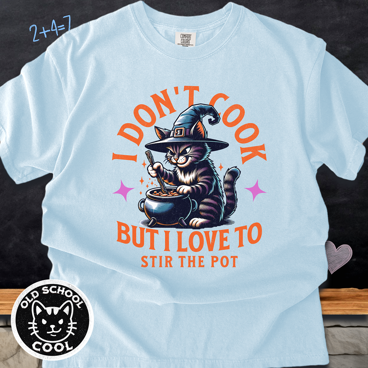 Stir the Pot Cat & Cauldron Tee - Halloween Shirt
