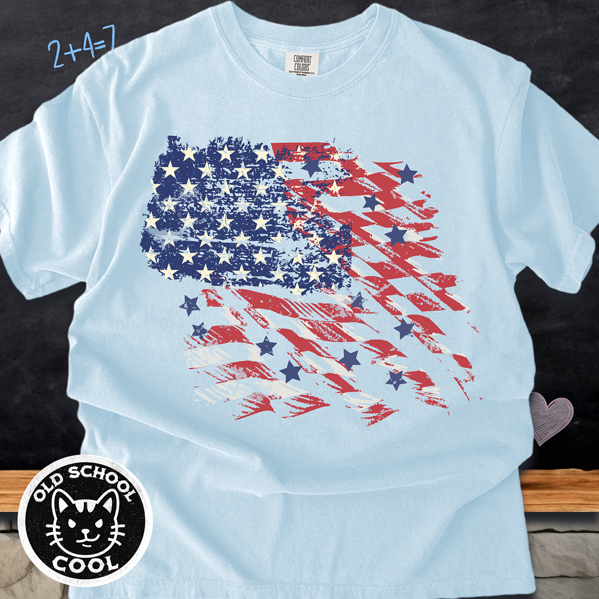Distressed Abstract American Flag Tee