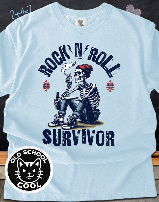 Rock-N-Roll Survivor Skeleton Tee
