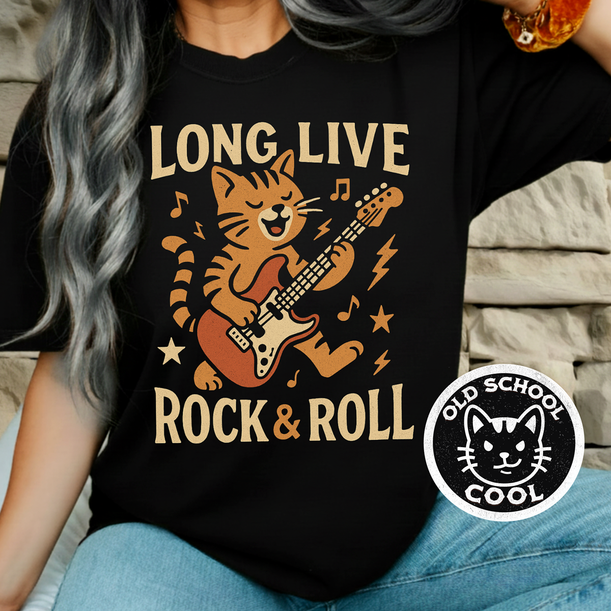 Long Live Rock & Roll Cat Tee
