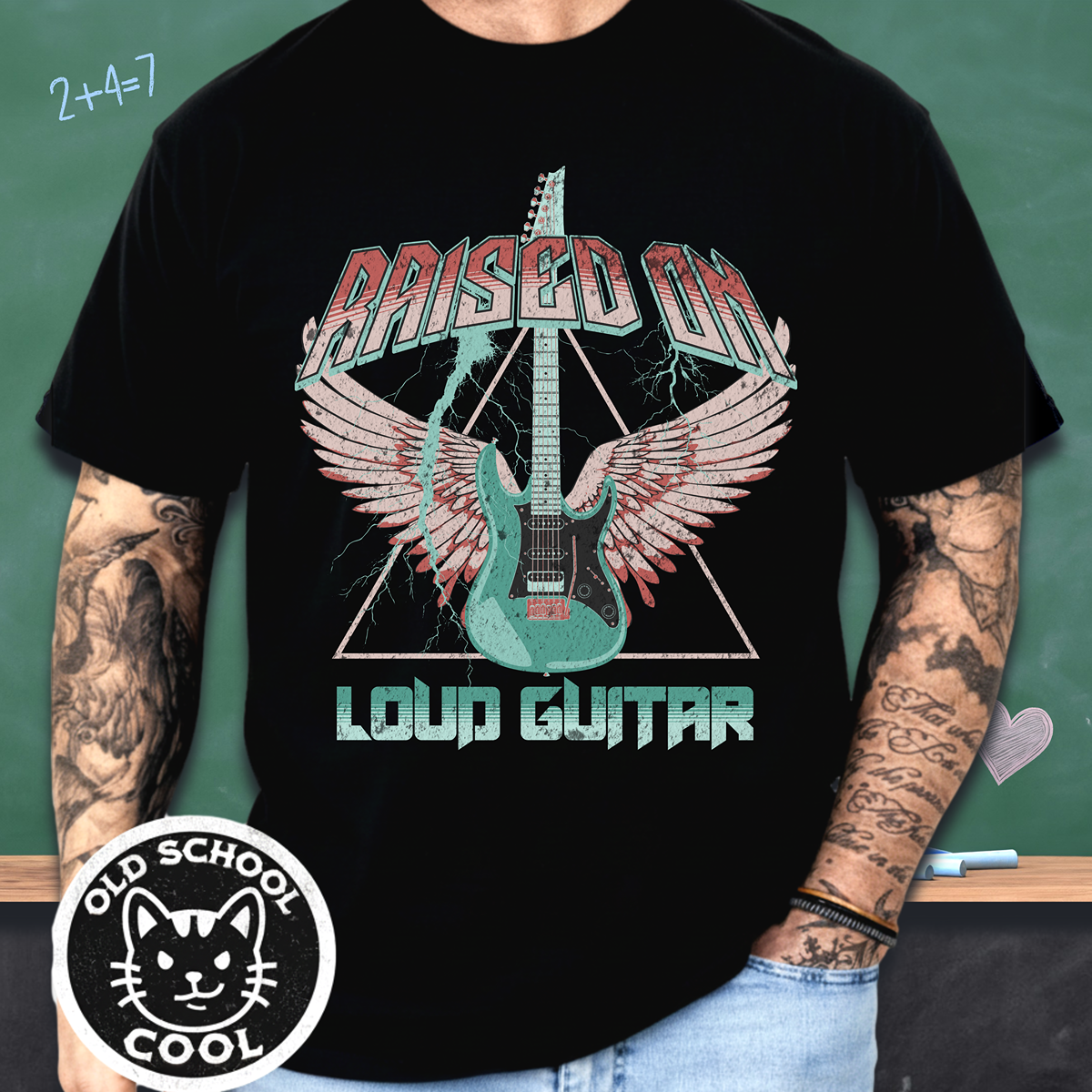 Raised on Loud Guitar Retro Tee