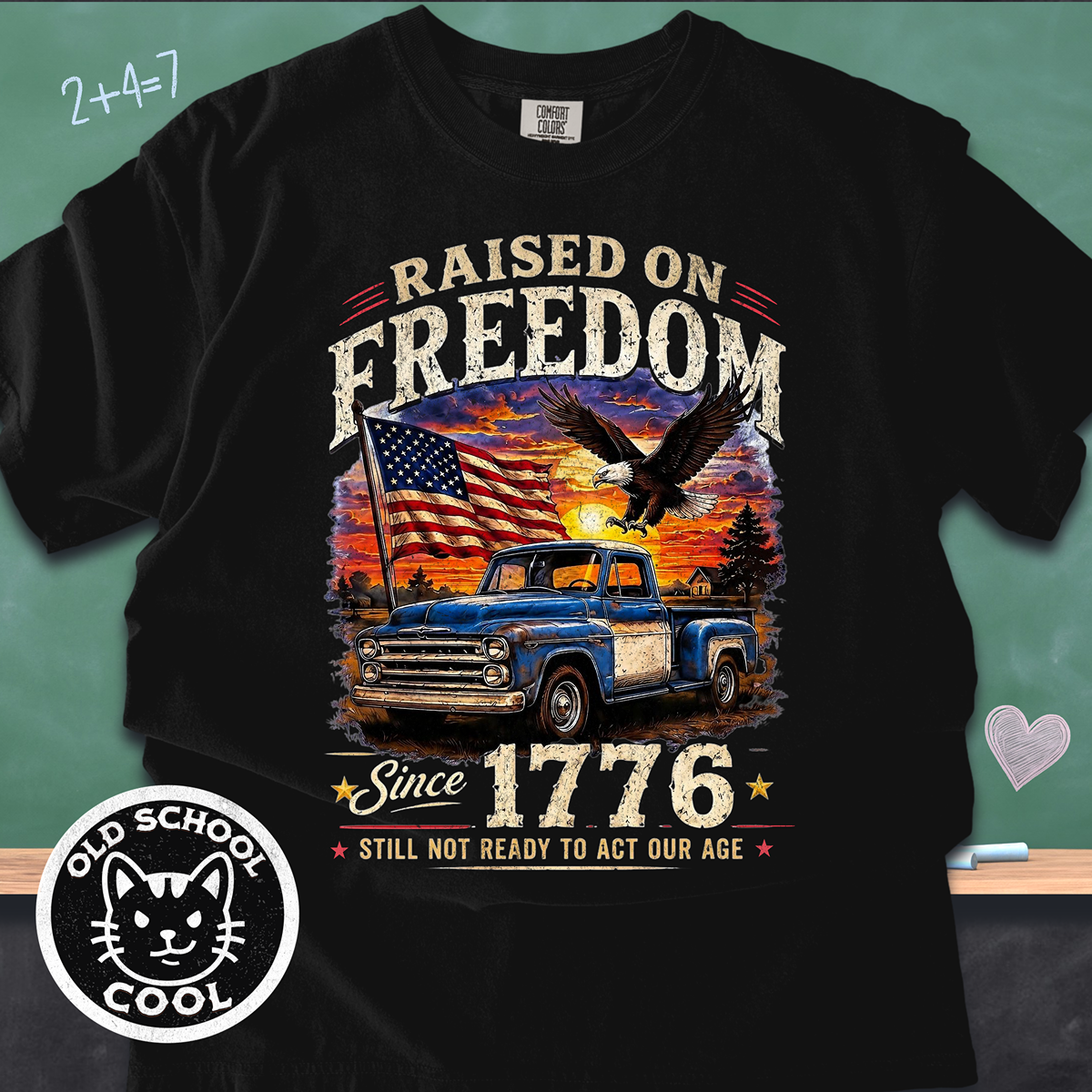 Raised on Freedom American Tee | Independence Day |  America 250 Anniversary