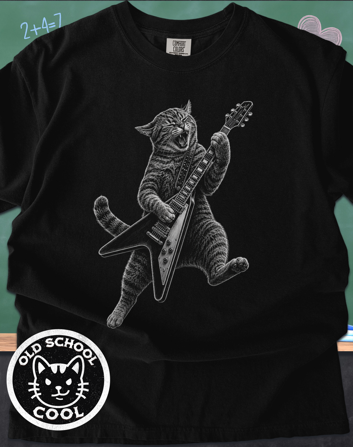 Rock Cat Guitar Player Tee