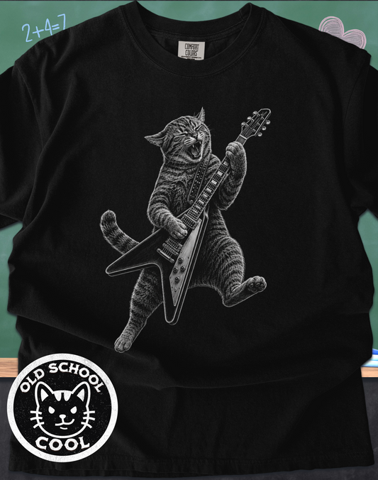 Rock Cat Guitar Player Tee