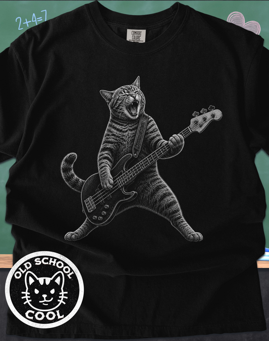 Rock Cat Bass Player Tee