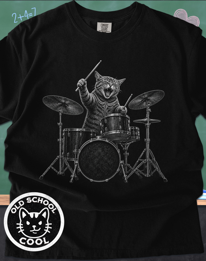 Rock Cat Drummer Tee