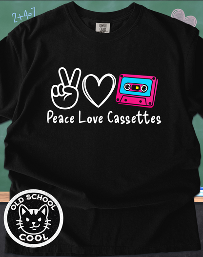 Peace Love Cassettes Retro Tee