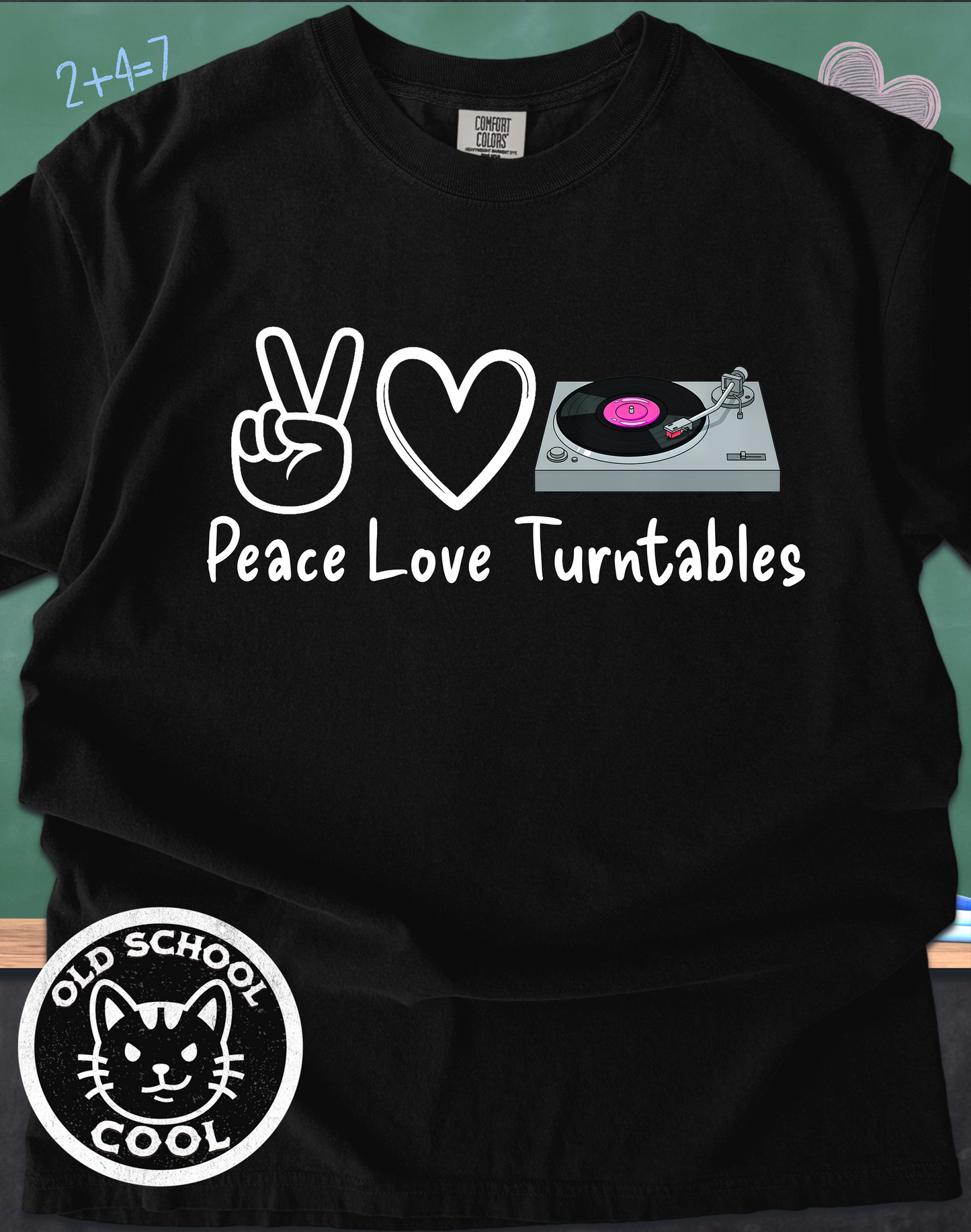 Peace Love Turntables Retro Tee