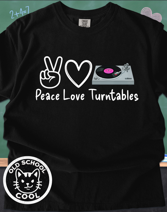 Peace Love Turntables Retro Tee