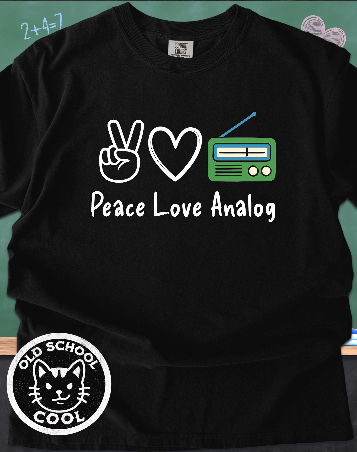 Peace Love Analog Radio Retro Tee
