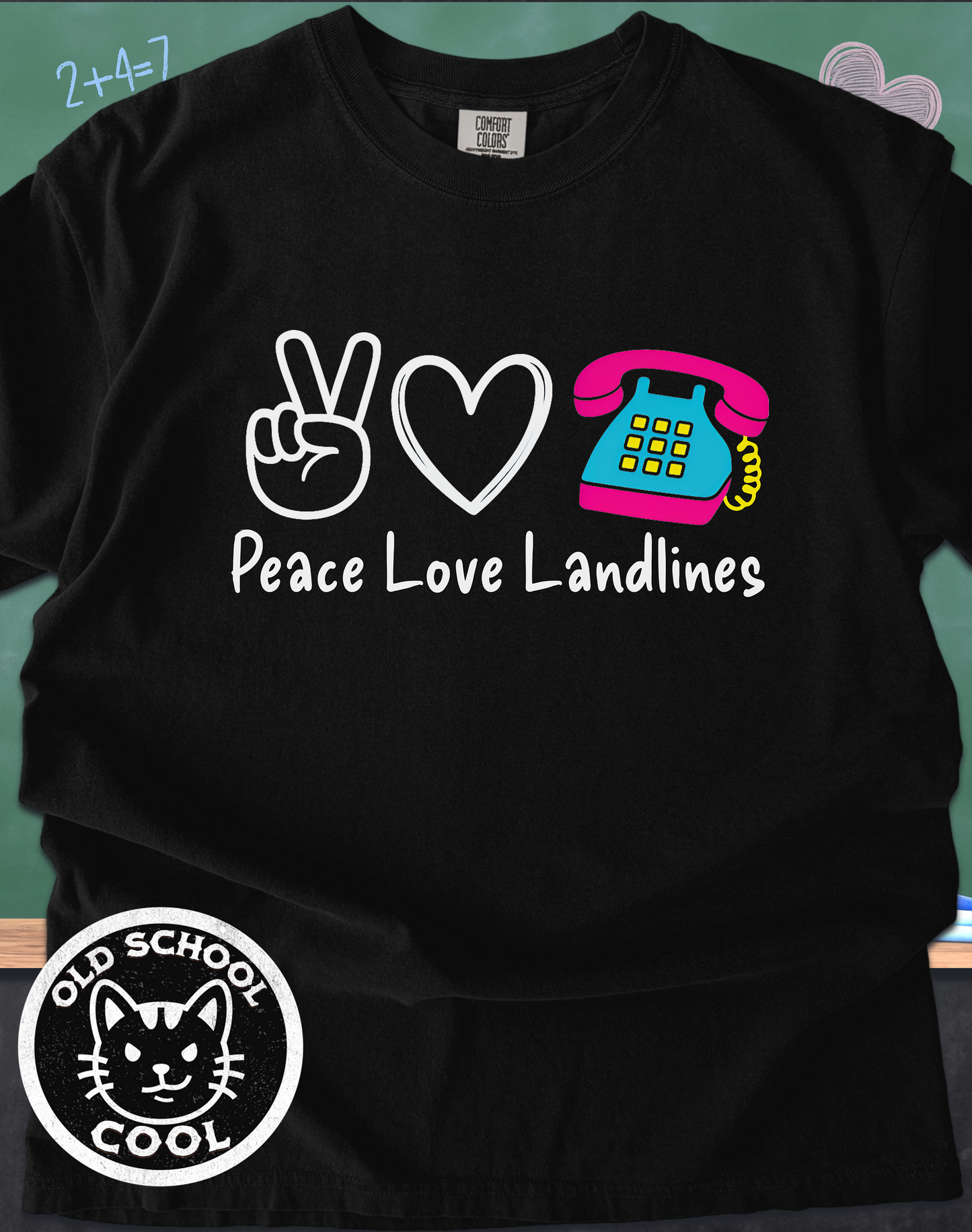 Peace Love Landlines Retro Tee