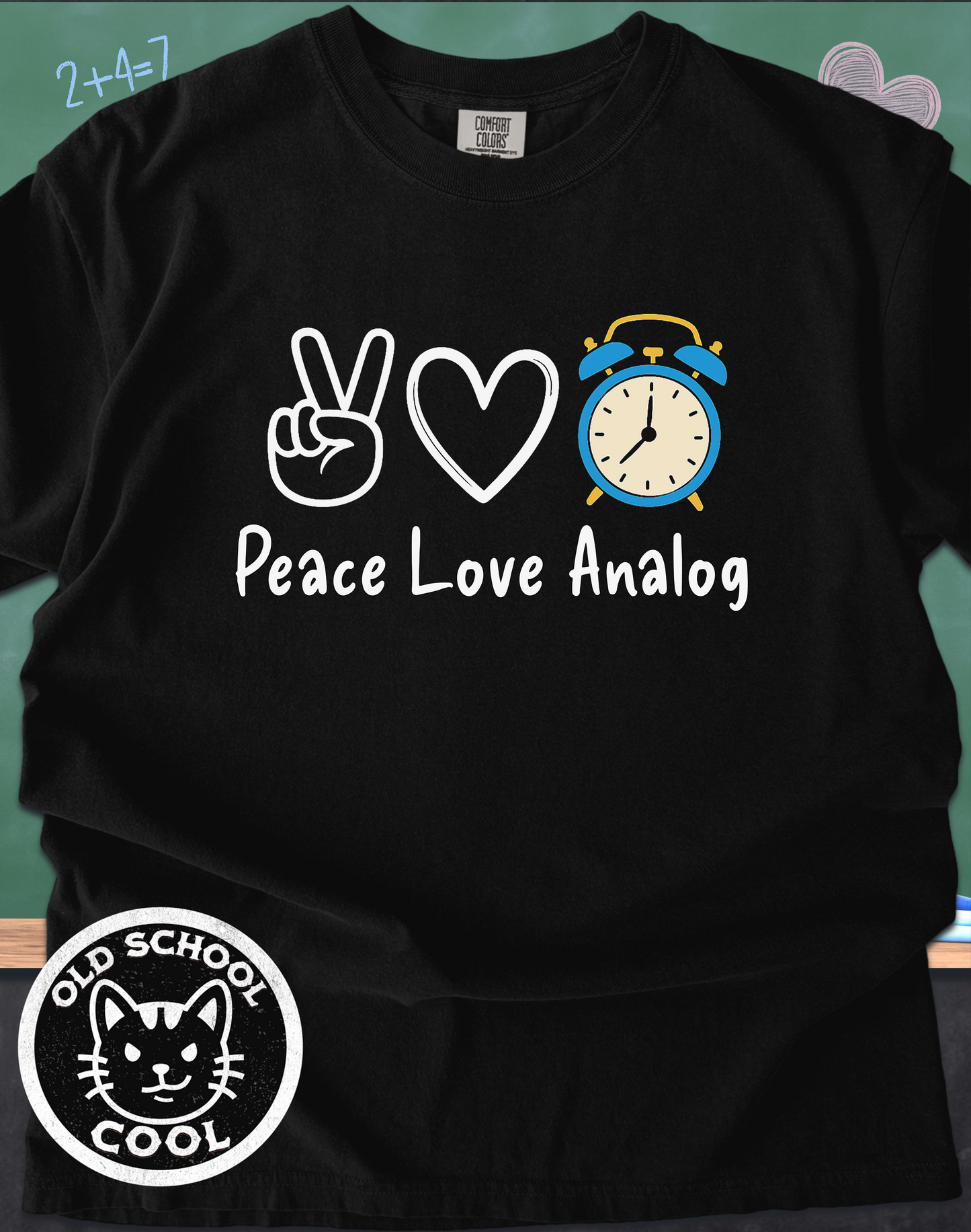 Peace Love Analog Clock Retro Tee
