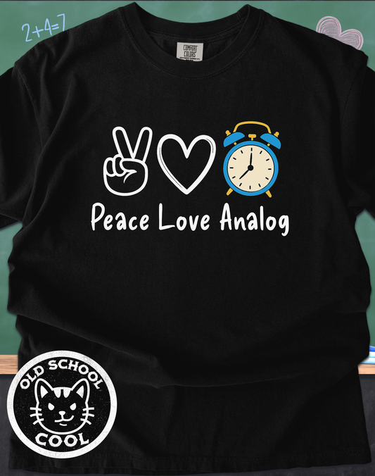Peace Love Analog Clock Retro T-Shirt