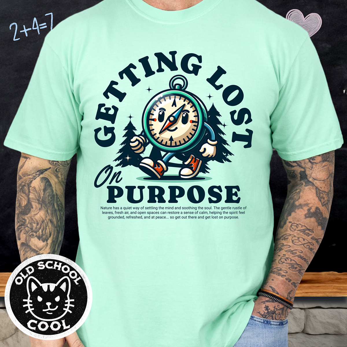 Getting Lost Compass Mascot Tee