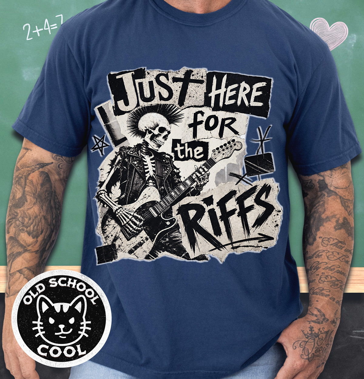 Just Riffs Skeleton Tee - Front Graphic
