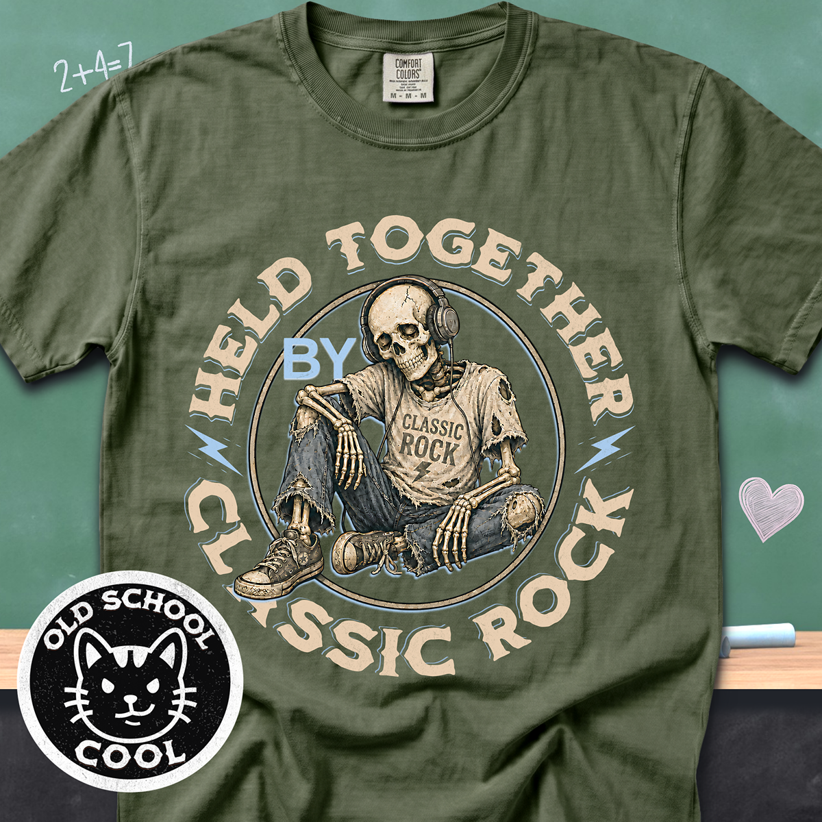 Held Together by Classic Rock Tee - Front Design