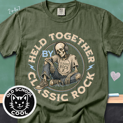 Held Together by Classic Rock Tee - Front Design