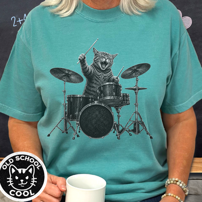 Rock Cat Drummer Tee