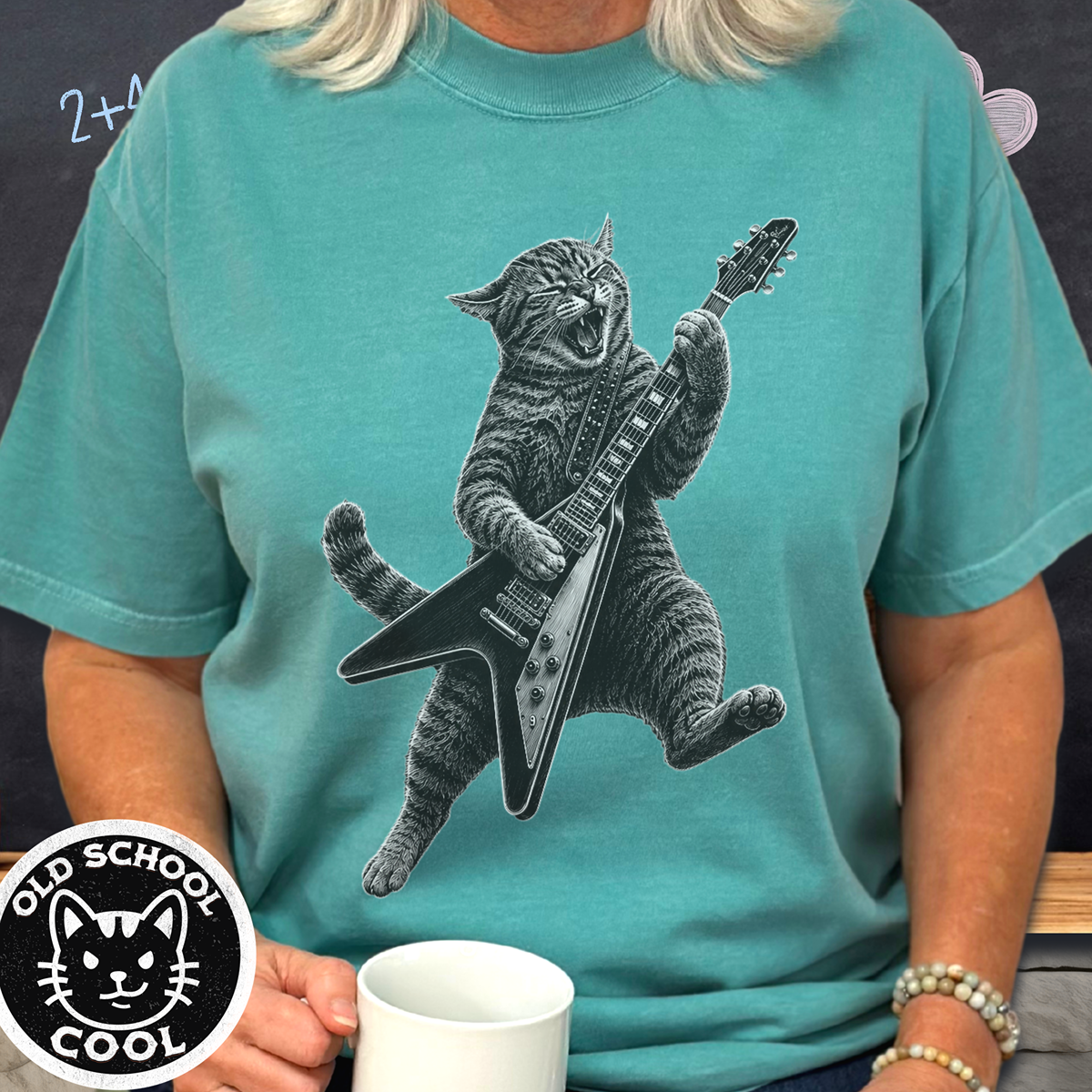 Rock Cat Guitar Player Tee