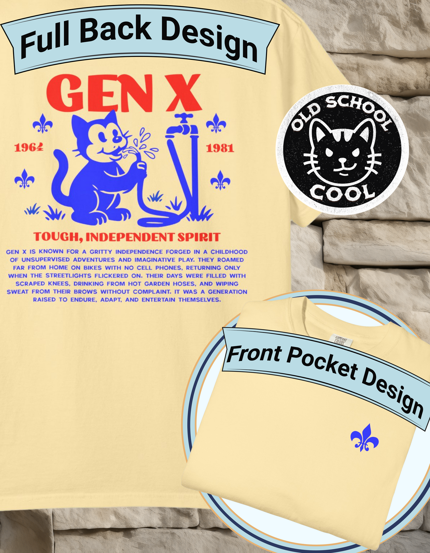 Gen X Mascot Water Hose Cat T-Shirt