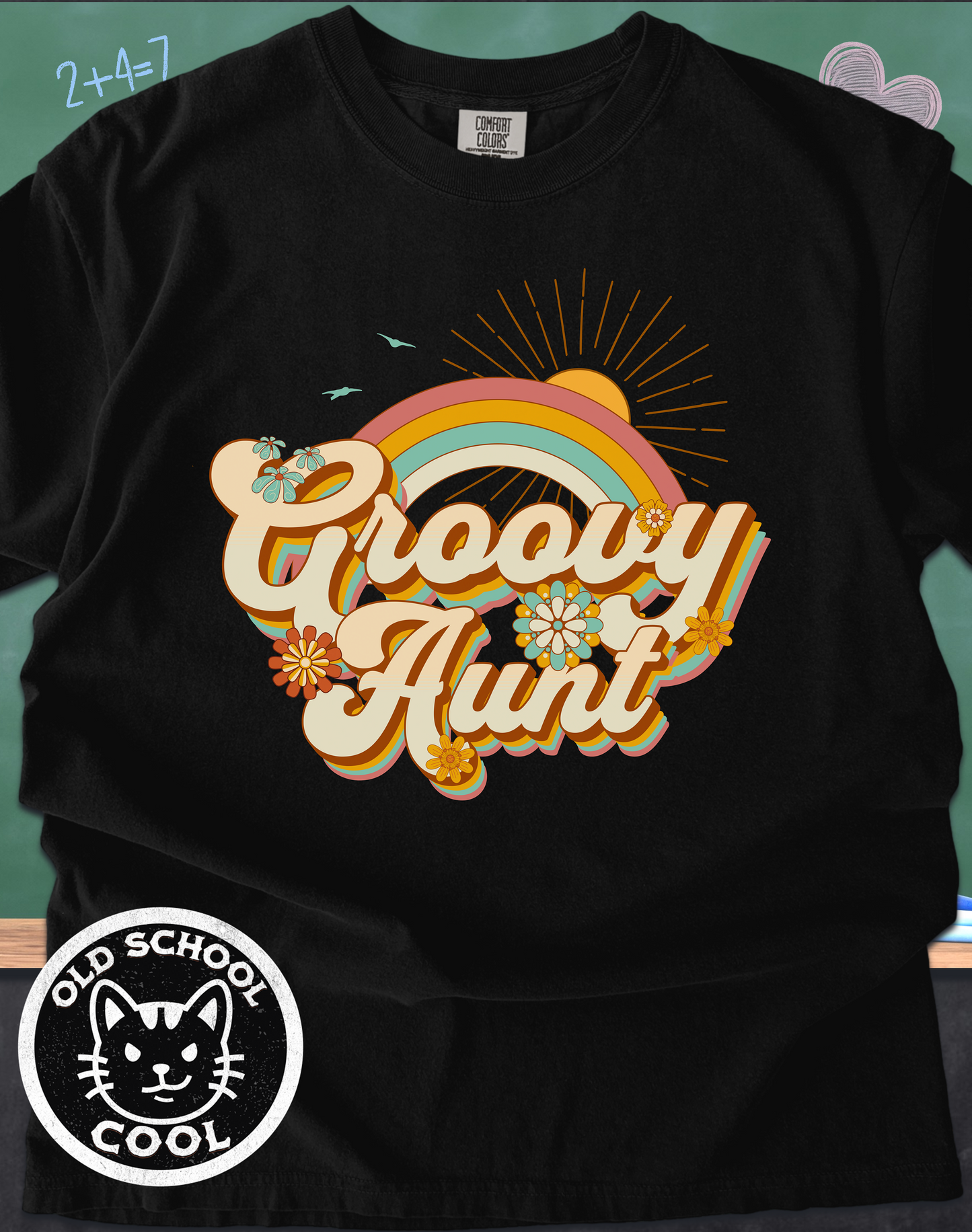 Groovy Aunt Hippie Rainbow Tee