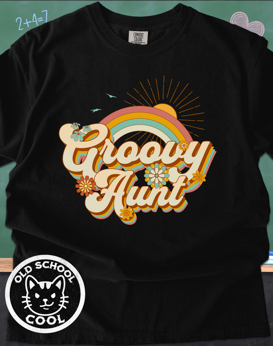 Groovy Aunt Hippie Rainbow Tee