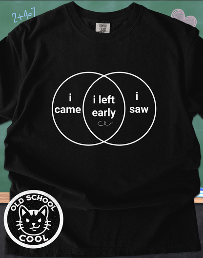 Introvert Came Saw Left Early Venn Diagram T-Shirt