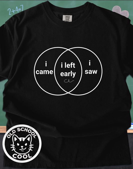 Introvert Came Saw Left Early Venn Diagram Tee