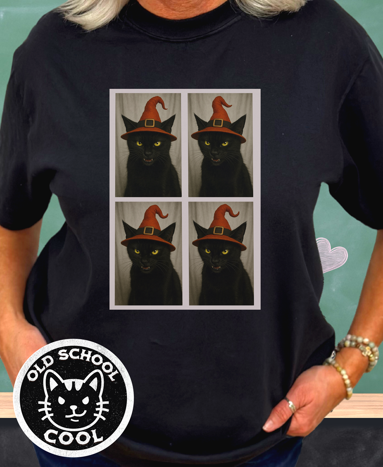Black Cat Photobooth Tee - Halloween Shirt