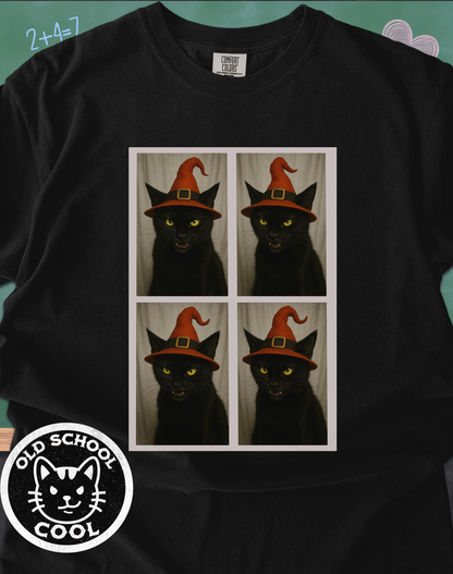 Black Cat Photobooth Tee - Halloween Shirt