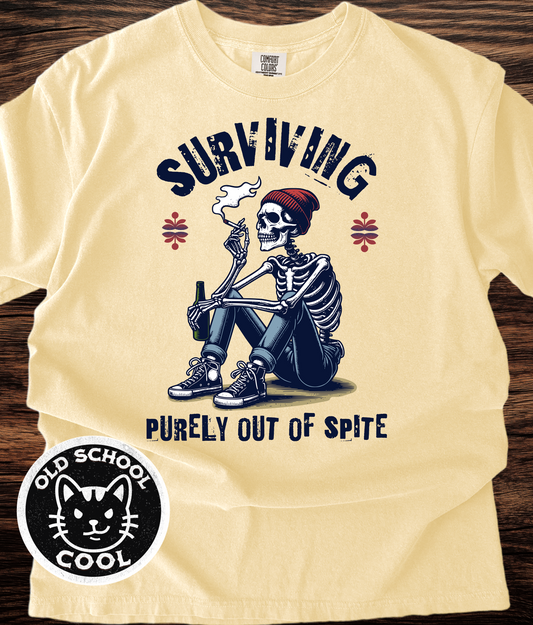 Surviving Purely Out of Spite Skeleton Tee