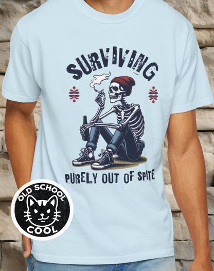 Surviving Purely Out of Spite Skeleton Tee
