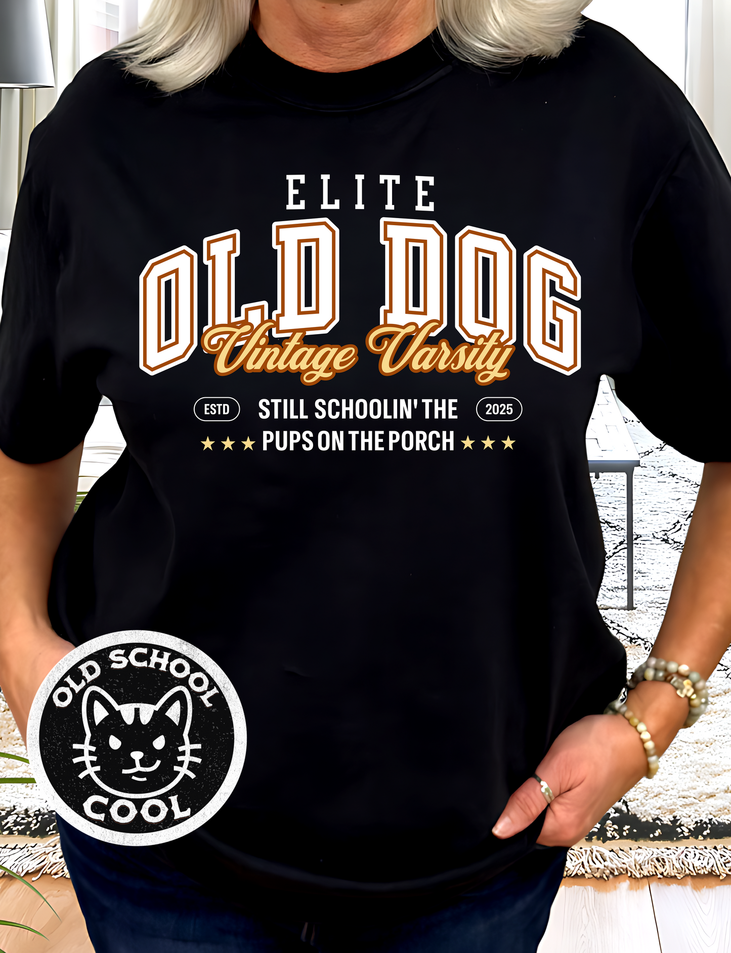 Old Dog Vintage Varsity Tee