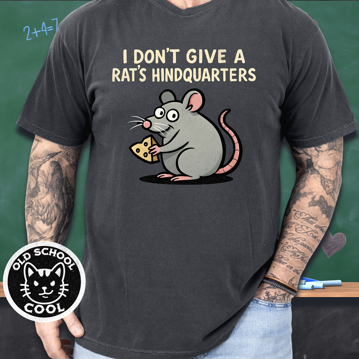 I Don’t Give a Rat’s Hindquarters Cartoon Rat T-Shirt