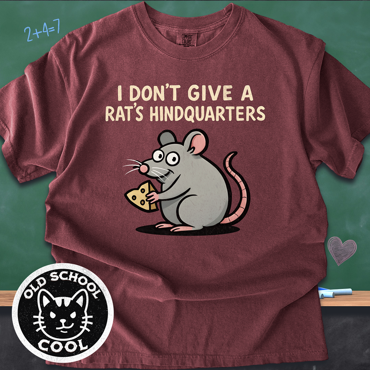 I Don’t Give a Rat’s Hindquarters Cartoon Rat T-Shirt